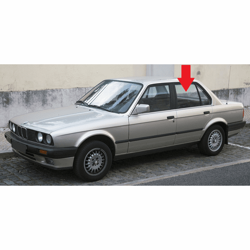 Rear Driver Side Door Glass BMW 325 4 Door Sedan 1985-1988