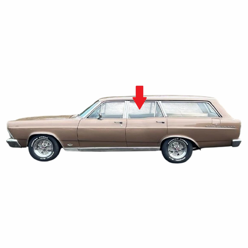 Rear Driver Side Door Glass Ford Fairlane 4 Door Station Wagon 1966-1969