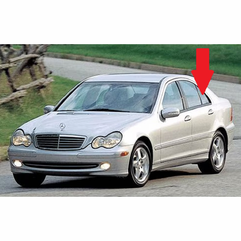 Rear Driver Side Vent Glass Mercedes Benz C230 4 Door Sedan 2003-2005