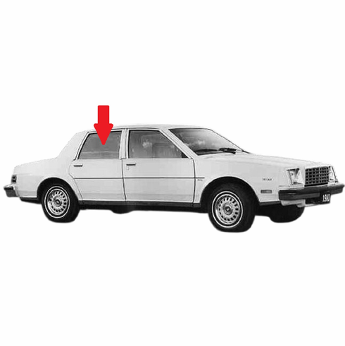 Rear Glass Passenger Side Buick Apollo 1980 4 Door Sedan