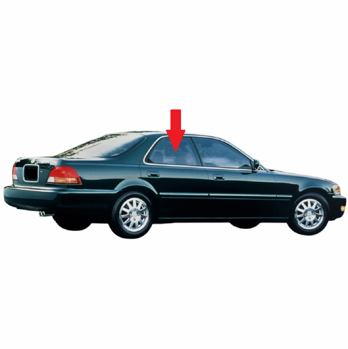 Rear Passenger Door Glass Acura 2.5TL 4 Door Sedan  1995-1998