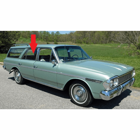 Rear Passenger Side Door Glass American Motors American 4 Door Station Wagon 1964