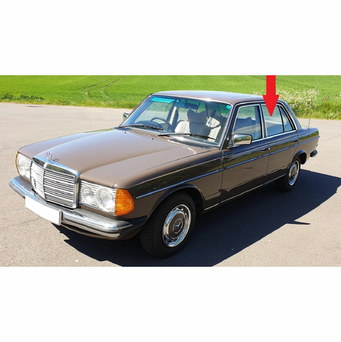 Rear Passenger Side Door Glass Mercedes Benz 230 4 Door Sedan 1977-1978