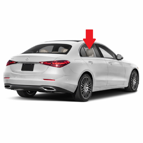 Rear Passenger Side Door Glass Mercedes Benz C-Class 4 Door Sedan 2022-2024