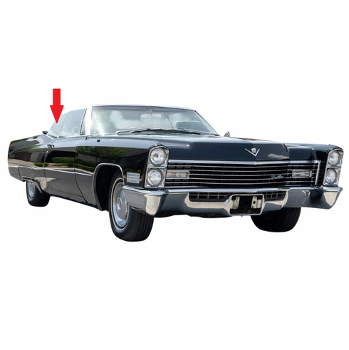Right Quarter Glass Cadillac Coupe Deville 2 Door Convertible 1967-1968