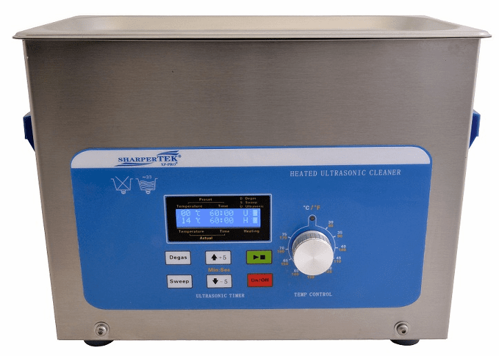 Heated Ultrasonic Cleaner XPS240-4L 12"  6"  3.75" (Tank L  W  Depth)  with Sweep and Degas by STERATEK USA.