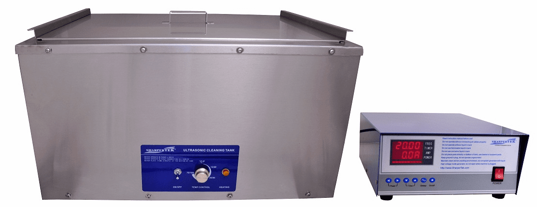 Large Heated Ultrasonic Cleaner SH1200-18G-D 19"x24"x9" (Tank WxLxDepth) with Sweep and Degas by Sharpertek USA.
