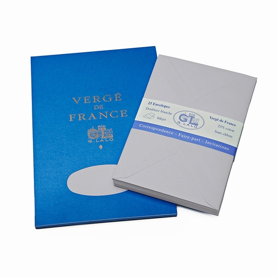 G. Lalo Verge De France Medium Tablet and Envelope Set (5.75 x 8.25) ( Graphite Grey )
