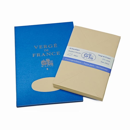 G. Lalo Verge De France Medium Tablet and Envelope Set (5.75 x 8.25) ( Champagne )