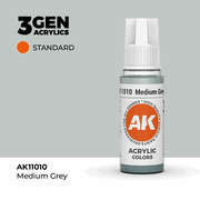 AK Interactive 11010 3Gen Acrylics AK11010 - Medium Grey - Standard 18 ml