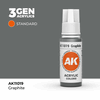 AK Interactive 11019 3Gen Acrylics AK11019 - Graphite - Standard 18 ml