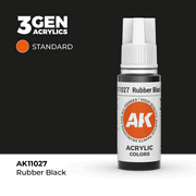AK Interactive 11027 3Gen Acrylics AK11027 - Rubber Black - Standard 18 ml