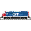 Atlas 10005158 Master Series Silver (Sound Ready) HO Scale GP40 Locomotive - Grand Trunk Road # 6401 (Blue/Red)