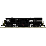 Atlas 10005266 Master Series Silver U30C Locomotive (Silver Sound Ready�) - Penn Central # 6536 (Black/White)