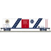 Atlas 20008146 Master Series HO Scale 50' Postwar Single Door Box Car - Santa Fe # 11776 (Red/White/Blue)