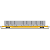 Atlas 20008201 Master Series HO Scale F89J Flat Car - PTTX Yellow w/Conspicuity (w/deck risers & silver pipe load) Road # 602490 (Yellow)