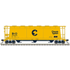 Atlas 20008217 Master Series HO Scale 3 Bay Cylindrical Hopper - Chessie System (B&O) Road # 836045 (Yellow/Blue)