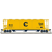 Atlas 20008218 Master Series HO Scale 3 Bay Cylindrical Hopper - Chessie System (B&O) Road # 836102 (Yellow/Blue)