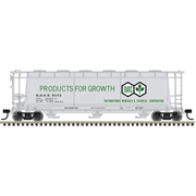 Atlas 20008222 Master Series HO Scale 3 Bay Cylindrical Hopper - International Minerals & Chemical (NAHX) Road # 51381 (Gray/Green)