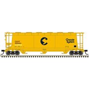 Atlas 20008230 Master Series HO Scale 3 Bay Cylindrical Hopper - Chessie System (CSXT Patch) Road # 225443 (Yellow/Blue)