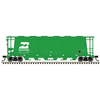 Atlas 20008232 Master Series HO Scale 6 Bay Cylindrical Hopper - Burlington Northern Road # 443036 (Green/White)