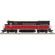 Atlas 40006187 Master Series Silver N Scale U23B Diesel Locomotive - Providence and Worcester with ditch lights Road # 2209 (Red/Brown/Black)