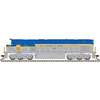 Atlas 40006549 Master Series Silver N Scale C-628 Diesel Locomotive (Silver Sound Ready�) - Delaware & Hudson # 612 (Gray/Blue/Yellow)