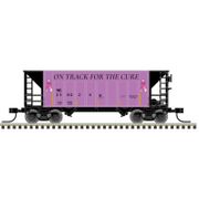 Atlas 50007497 Master Series N Scale Greenville 100 Ton Twin Hopper - Wheeling and Lake Erie (WE) "On Track for The Cure" Road # 230024 (Pink/Black)