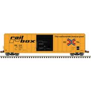 Atlas 50007636 Master Series N Scale FMC 5077 Single Door Box Car - Railbox # 17869 (Yellow/Black)