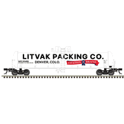 Atlas 50007800 Master Series N Scale 20,700 Gallon Tank Car - Litvak Packing Company (GATX) # 93499 (White/Blue/Red/Black)
