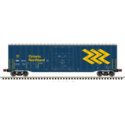 Atlas 50007921 Master Series N Scale NSC 50' 5277 Cubic Foot Plug Door Box Car - Ontario Northland # 7410 (Blue/Yellow)