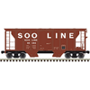 Atlas Trainman 20008190 HO Scale PS-2 Covered Hopper - SOO Line Road # 69113 (Brown/White)