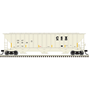 Atlas Trainman 20008341 HO Scale Thrall 4750 Covered Hopper - CSX w/conspic stripes # 256540 (Tan/Black/Yellow)