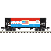 Atlas Trainman 20008516 HO Scale 2-Bay Offset Side Hopper 2-Pack - Cambria & Indiana - Bicentennial Set # 1776, 1976 (Black/Red/White/Blue)