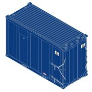 Atlas Trainman 50007079 N Scale 20' High-Cube MSW Containers - LWT Set 2 # 150426, 150787, 150799, 151316 (Dark Blue)