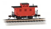 Bachmann 15758 N Scale Old-Time Bobber Caboose - Painted Unlettered Red