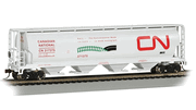 Bachmann 19132 HO Scale Canadian 4-Bay Cylindrical Grain Hopper - CN Environmental Mode # 317375