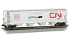 Bachmann 19132 HO Scale Canadian 4-Bay Cylindrical Grain Hopper - CN Environmental Mode # 317375