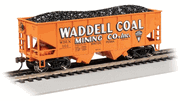 Bachmann 19515 HO Scale 55-Ton 2-Bay USRA Outside Braced Hopper with Removeable Coal Load - Waddell Coal # 101