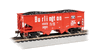 Bachmann 19518 HO Scale 55-Ton 2-Bay USRA Outside Braced Hopper with Removeable Coal Load - Burlington # 189301
