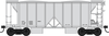 Bowser 43685 HO Scale 70 Ton Ballast Car - Dim Data Open Side Gray