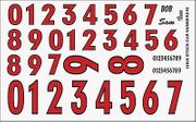 Gofer Racing Models Decals 11018 Stock Car Numbers in Red 1:25