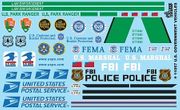 Gofer Racing Models Decals 11057 US Government Vehicles Decals 1:25