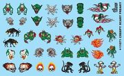 Gofer Racing Models Decals 11071 Creepy Scary Freaky Heads/Figures Decals 1:25