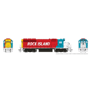 Rapido Trains 1078533 HO EMD GP40 (DC/DCC/Sound): Rock Island - Maroon & Blue: #4710 (Red/Yellow/Blue/White) - 1979 +