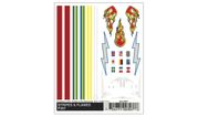 PineCar 307 Dry Transfer Decals - Stripes & Flames