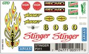 PineCar 311 Dry Transfer Decals - Stinger