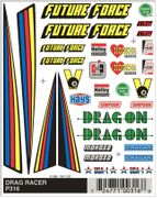 PineCar 316 Dry Transfer Decals - Drag Racer