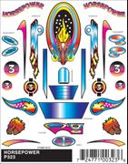 PineCar 323 Stick On Decals - Horse Power