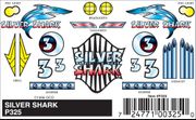 PineCar 325 Stick On Decals - Silver Shark
